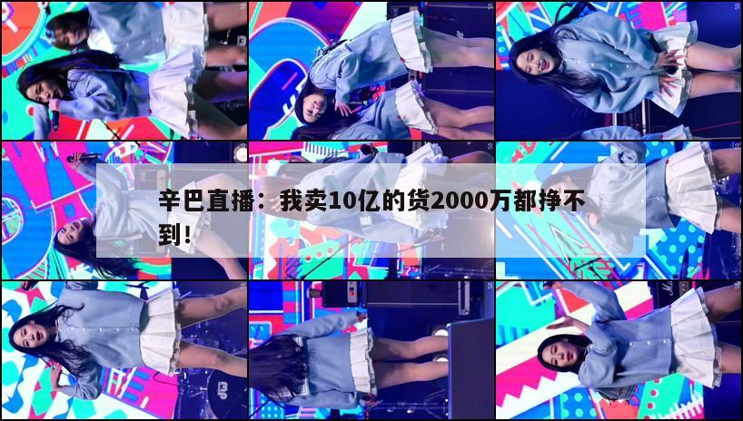 辛巴直播：我卖10亿的货2000万都挣不到！  第1张